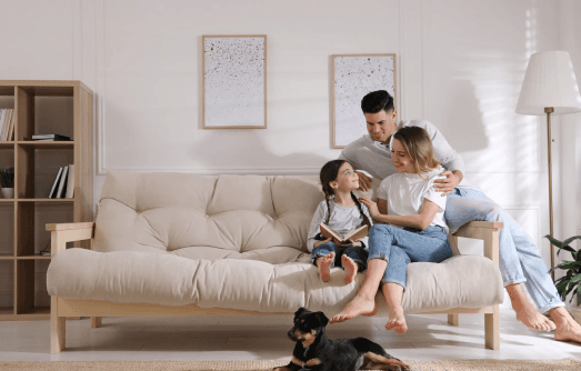 Image of family on sofa