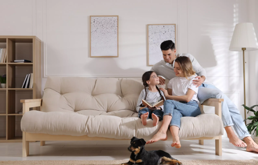 Image of family on sofa