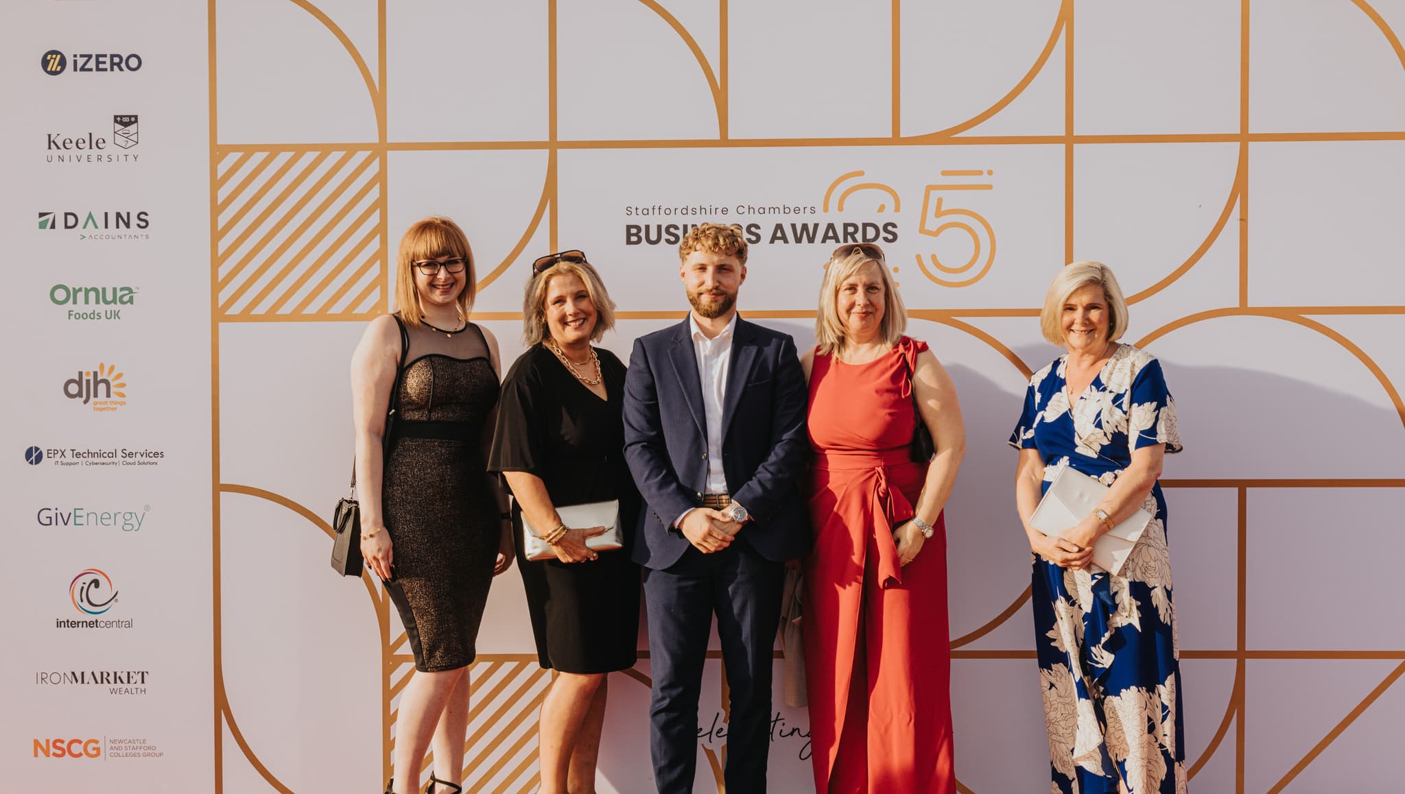 Hanley Economic building society staff pictured at Uttoxeter race course for the Staffordshire chambers of commerce business awards 2025
