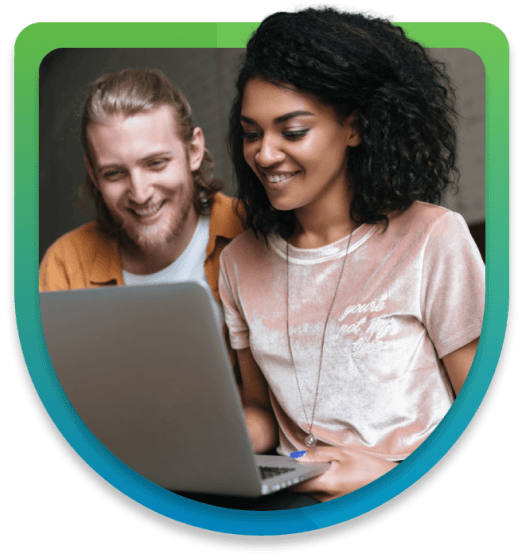 Man and Woman on laptop