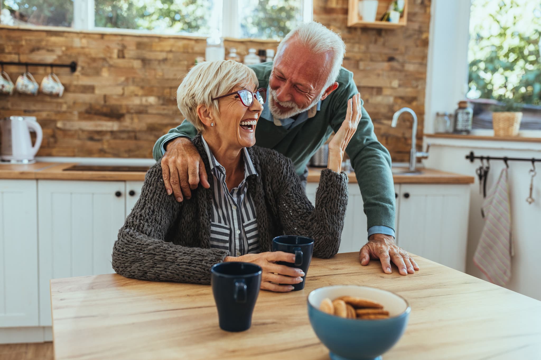 Older couple laughing