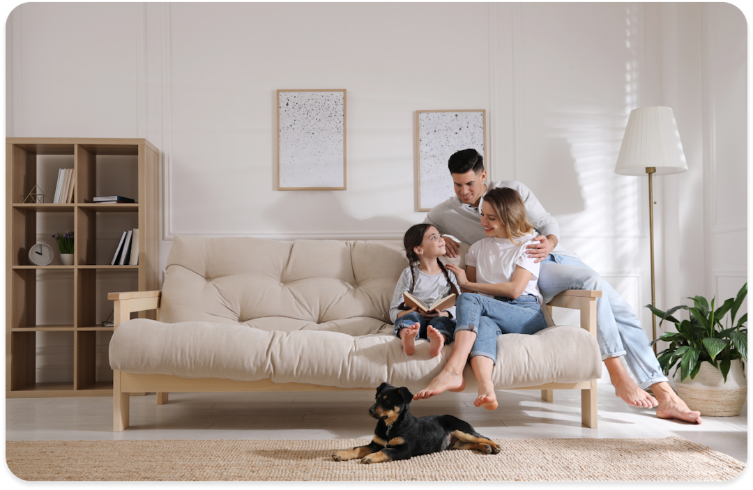 image of a family at home